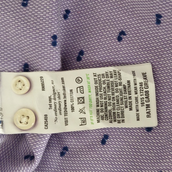 Ted Baker Endurance Size 16.5 Purple Long Sleeve Button Up Shirt - Picture 11 of 14